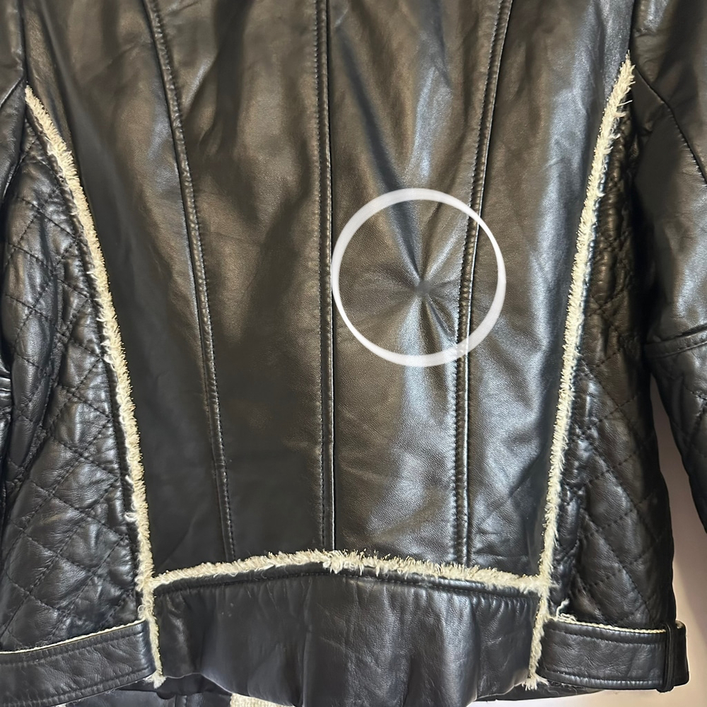 ELLASSAY FIRST Lambskin Leather Tweed BLACK Quilted MOTO Biker JACKET WOMENS M - Picture 13 of 13